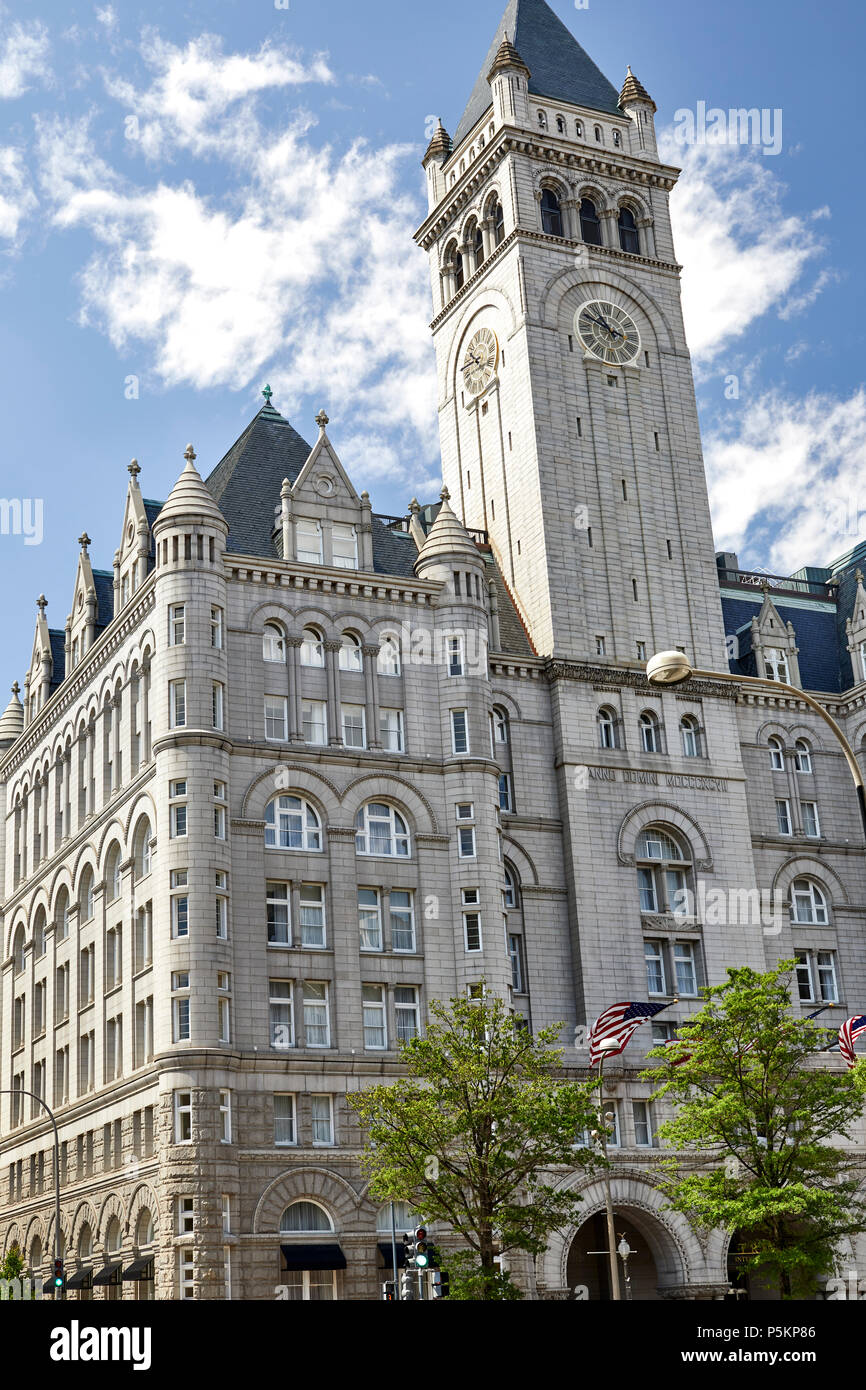 Washington DC, USA-Giugno 5, 2018: La Trump International Hotel presi dalla Pennsylvania Avenue e la 11th Street. Foto Stock