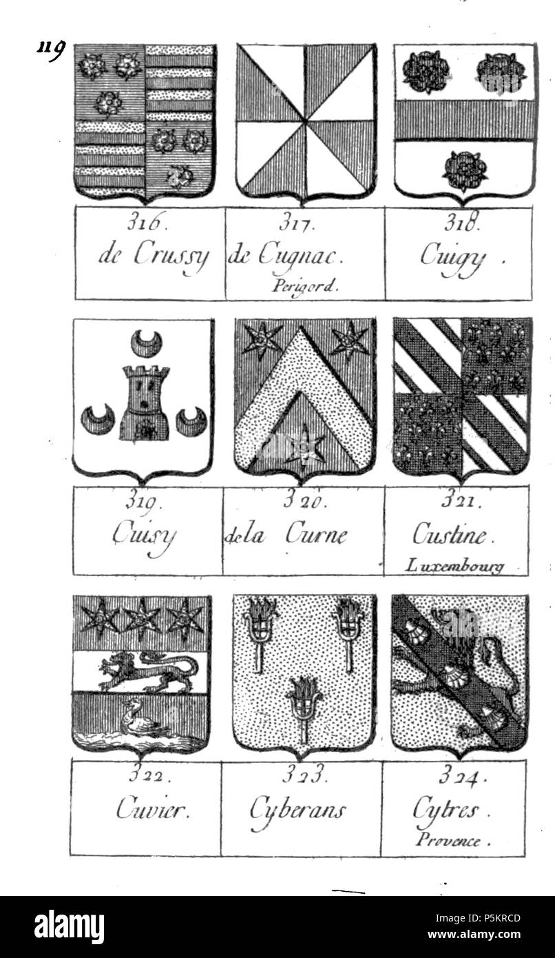 125 Armorial Dubuisson tome1 page119 Foto Stock