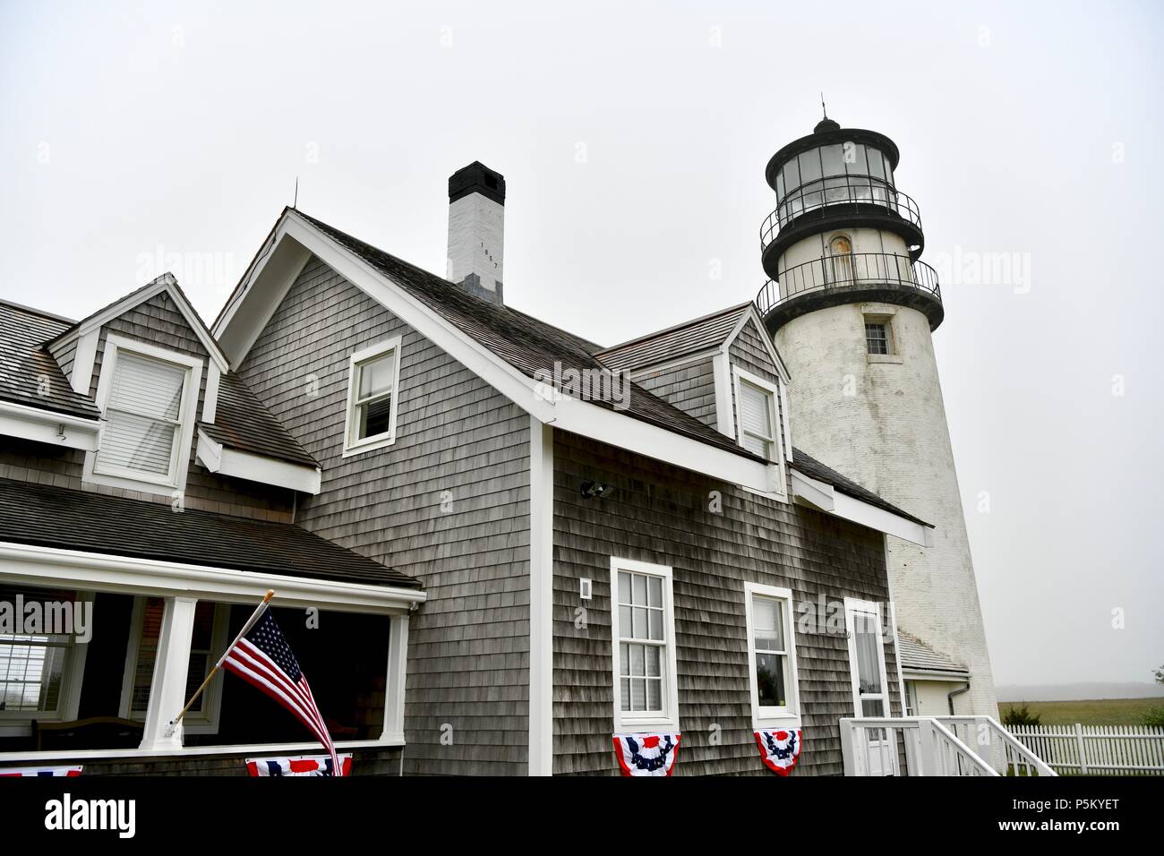 Highland Light, conosciuto anche come Cape Cod faro in North Truro, Massachusetts Foto Stock