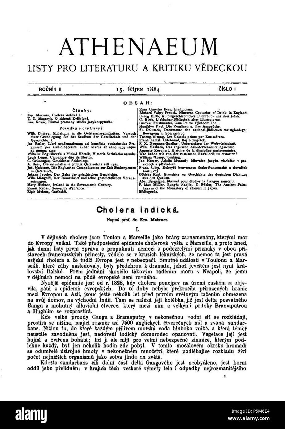 N/A. Inglese: Magazine Aetheneum 1884, pagina anteriore . Il 5 gennaio 2016. Anonimo 144 Athenaeum 1884 10 15 Foto Stock