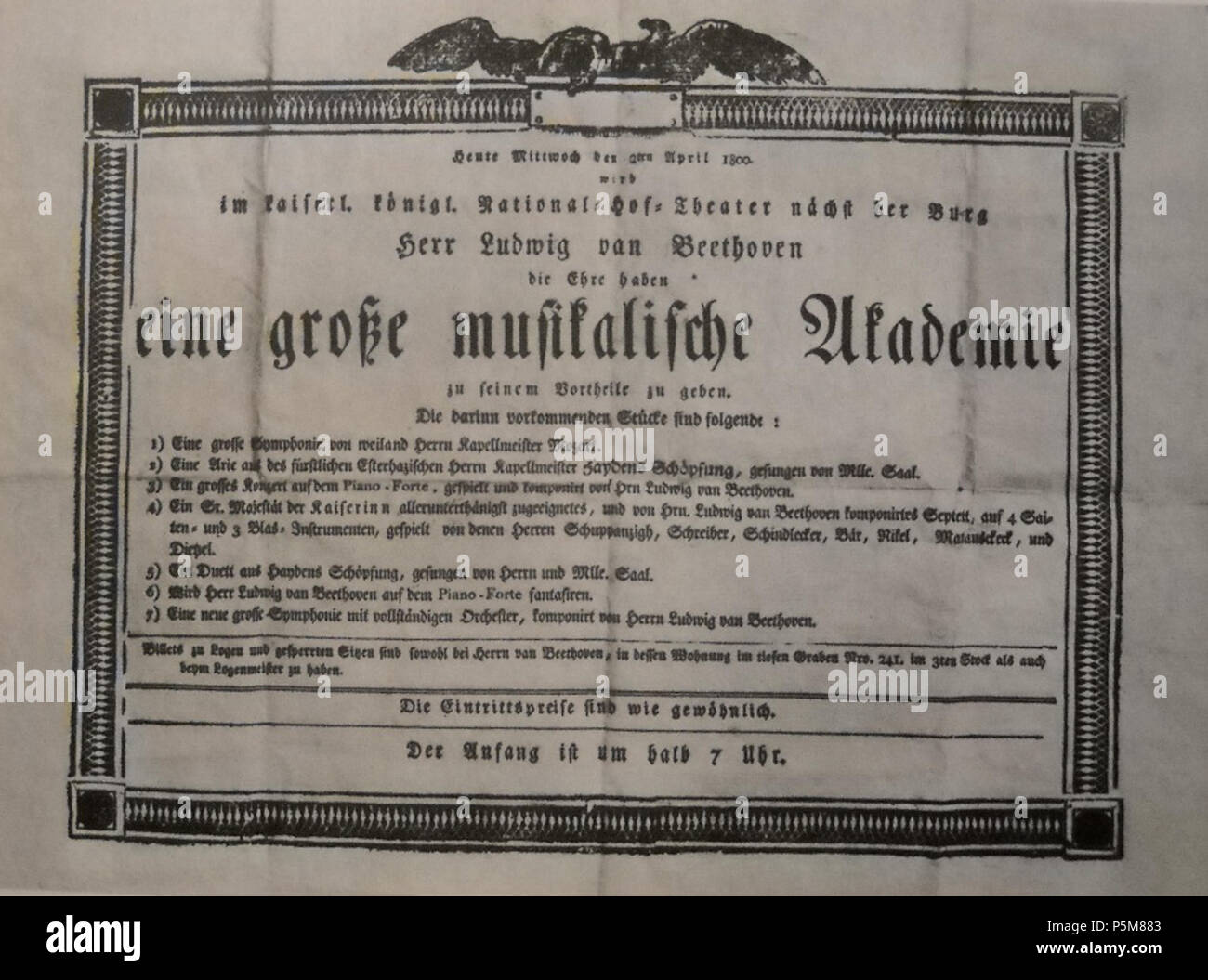 N/A. Inglese: Beethoven Concerto nel 1800 . Sconosciuto 181 Beethoven Concerto poster Foto Stock