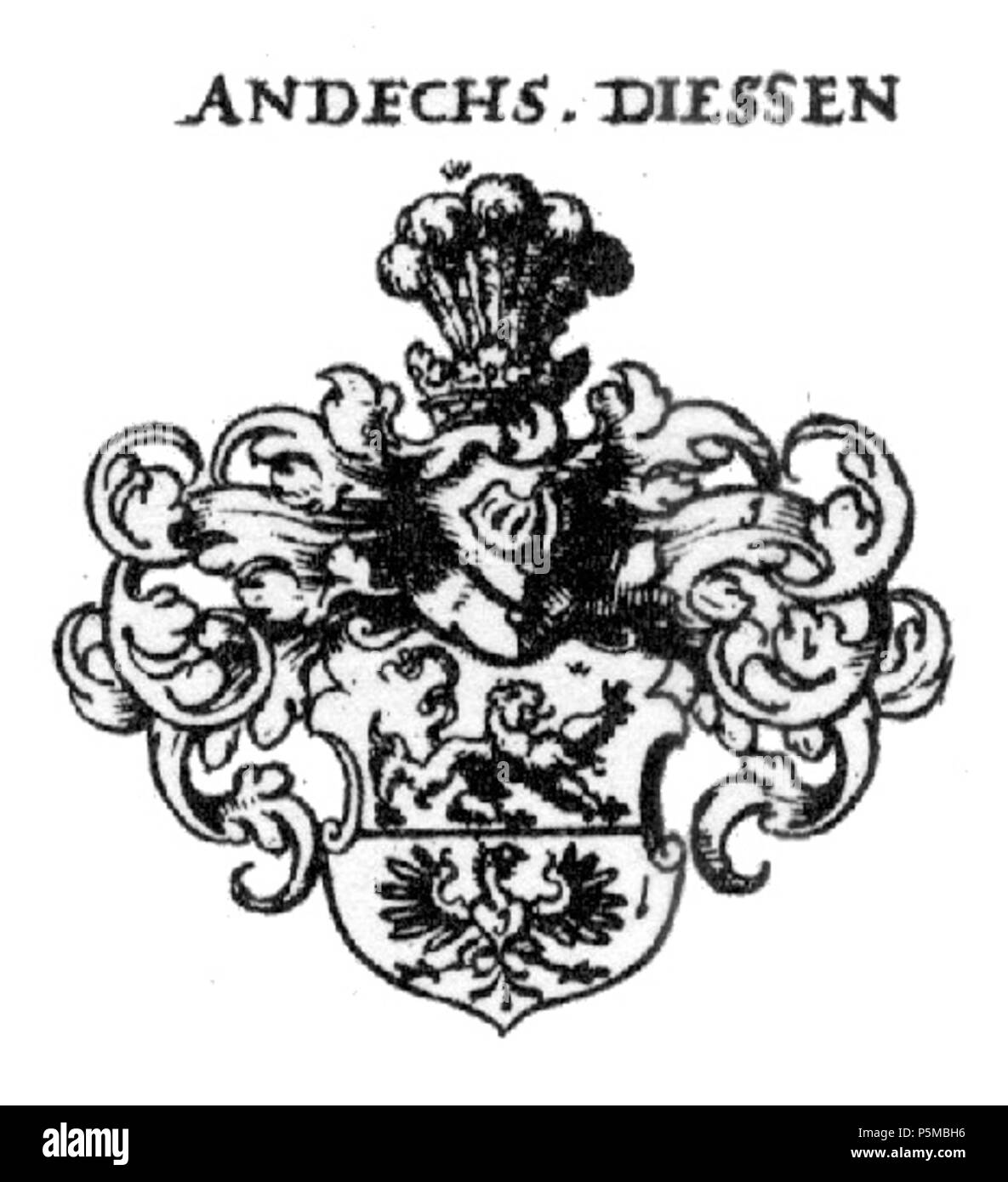 N/A. Wappen der Europäischen Adelsfamilie Dießen-Andechs-Meranien - Grafen des Heiligen Römischen Reiches . Teil: 1 1701/Teil: 2 1703. Johann Siebmacher (1561-1611) nomi alternativi Johann Ambrosius Siebmacher Johann Sibmacher, Johann Syber Descrizione pittore tedesco, incisore e incisore, Data di nascita e morte circa 1561 23 Marzo 1611 / 1611 Luogo di nascita e morte di Norimberga Autorità di Norimberga controllo : Q74965 VIAF:56733639 ISNI:0000 0001 1838 8099 LCCN:N50027224 GND:119546655 SELIBR:91661 WorldCat 98 Andechs Meranien Diessen Siebmacher008 - 1703 - Grafen Foto Stock