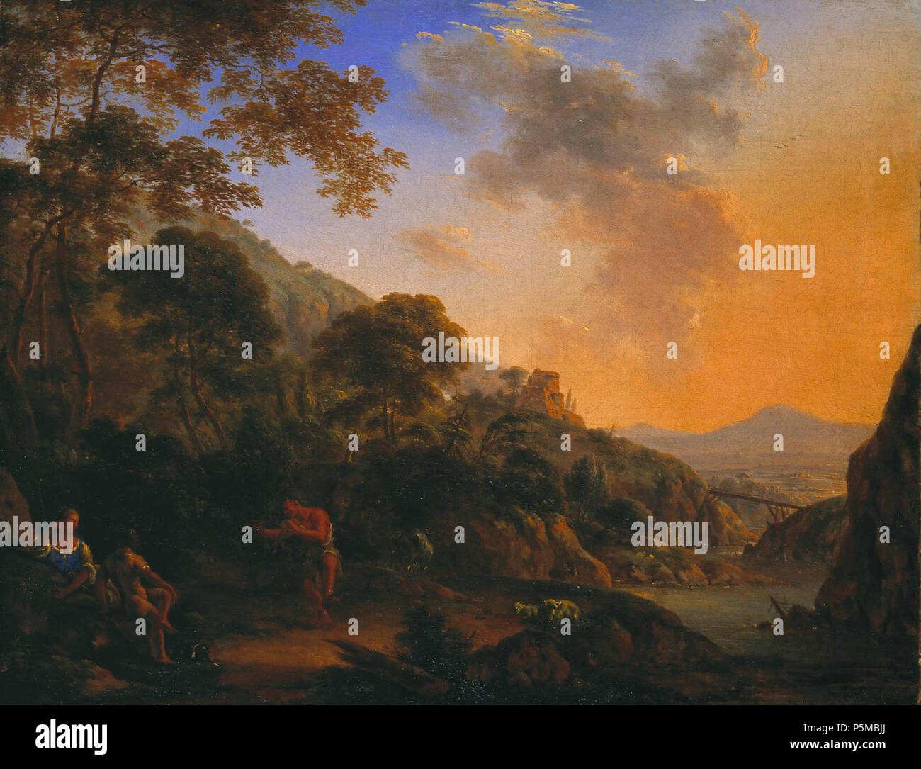 N A Inglese Paesaggio Di Montagna Con Dancing Pastore 1660 Henry Radlett 1630 1667 Descrizione Pittore