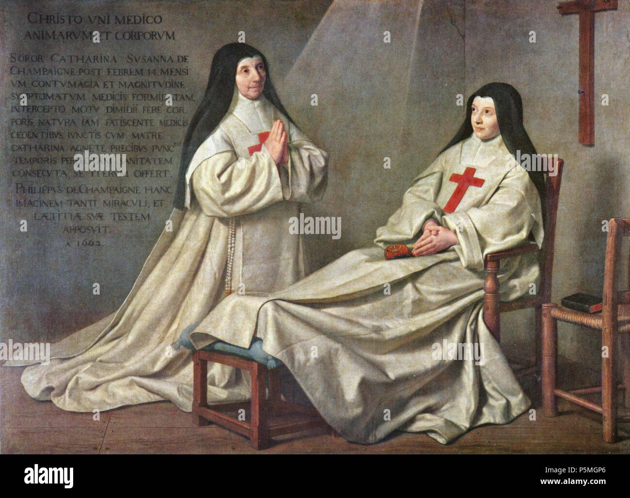 Deutsch: Exvoto von 1662 Français : La Mère Catherine-Agnès Arnauld et la soeur Catherine de Sainte Suzanne de Champaigne 1662. N/A 128 Philippe de Champaigne 001 Foto Stock