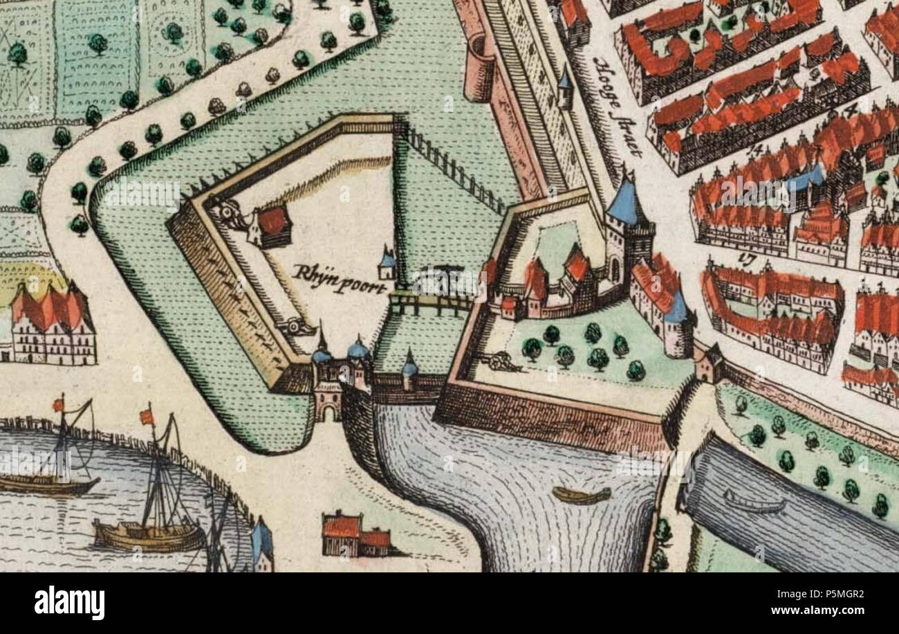 N/A. Inglese: pezzo di una vecchia mappa con il Rijnpoort, Arnhem Nederlands: Gedeelte van een oude kaart met de Rijnpoort, Arnhem . 1649. Sconosciuto 128 Arnhem-Rijnpoort 1650 Foto Stock