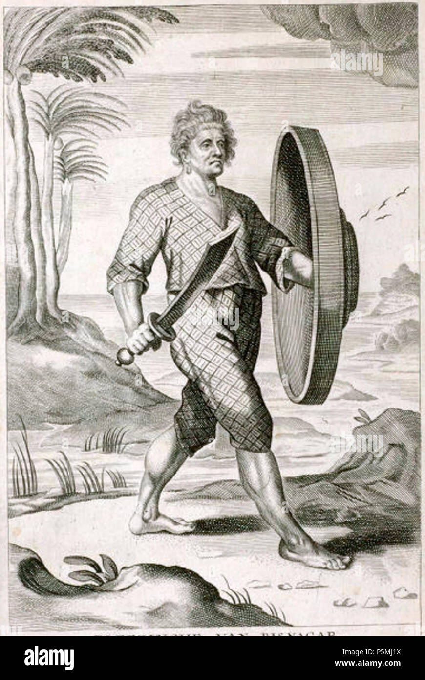 N/A. Inglese: "articoli di abbigliamento di Bisnagar [Vijayanagar]", una incisione olandese da *Cornelio Hazart*, 1667 Fonte: ebay, Mar. 2007 . 1667. Cornelius Hazart 487 Dutchbisnagar1667 Foto Stock