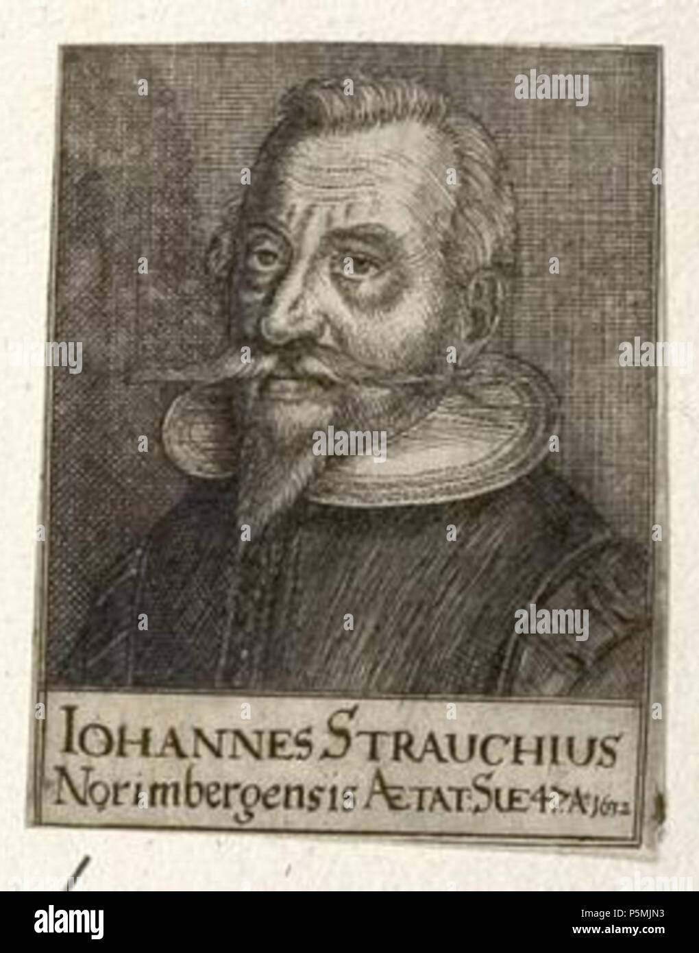 N/A. Grafik aus dem Klebeband Nr. 3 der Fürstlich Waldeckschen Hofbibliothek Arolsen Motiv: Johann Strauch (1585-1632), Ratsvisierer in Norimberga . Il XVII secolo. Sconosciuto 135 Arolsen Klebeband 03 711 6 Foto Stock