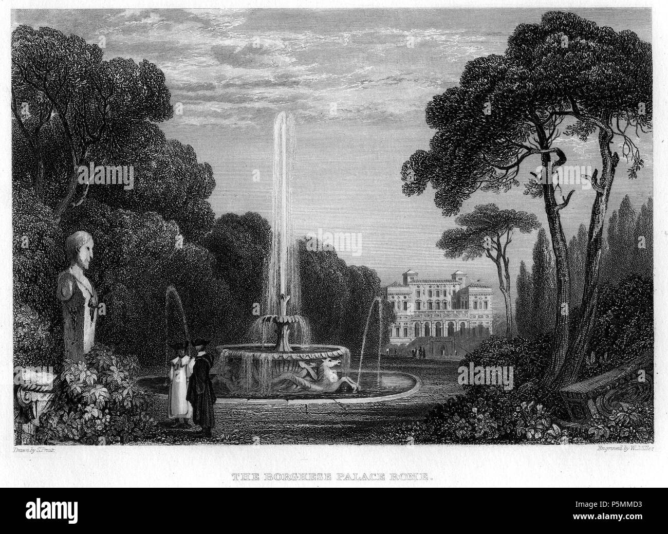 N/A. Il Borghese Palace, Roma incisione di William Miller dopo Samuel Prout (Miller pagato £42-0-0 in x 1830), pubblicato nel paesaggio annuale per il 1831. Il turista in Italia. Roscoe, Thomas. Londra: Robert Jennings e William Chaplin. 1831 . 1831. William Miller (1796-1882) nomi alternativi William Frederick I Miller; William Frederick, ho Miller Descrizione incisore scozzese Data di nascita e morte 28 Maggio 1796 20 gennaio 1882 Luogo di nascita e morte Edimburgo Sheffield competente controllo : Q2580014 VIAF:75215312 ISNI:0000 0000 6708 7623 ULAN:500003200 LCCN:N82240733 Oxford dict.:18745 W Foto Stock