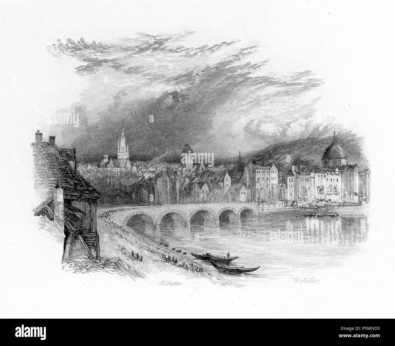 N/A. Ode alla Rae Wilson "Liege bellissimo dintorni' incisione di William Miller dopo Birket Foster, pubblicato nel cofano le poesie di p32, illustrato da Birket Foster, E. Moxon, figlio & Co. di Londra 1872 . 1872. William Miller (1796-1882) 3 "Liege bellissimo dintorni' incisione di William Miller dopo Birket Foster Foto Stock