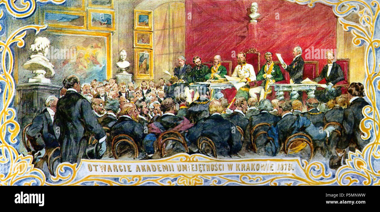 N/A. Inglese: inaugurazione della Accademia delle Scienze a Cracovia nel 1873 Polski: Inauguracja Akademii Nauk w Krakowie w 1873 . 1881. N/A 152 AUKrakow1873 Foto Stock