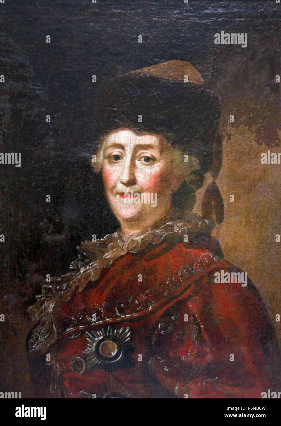 282 Catherine II in russo in abito da anonym (18 c, Pskov museo) Foto Stock