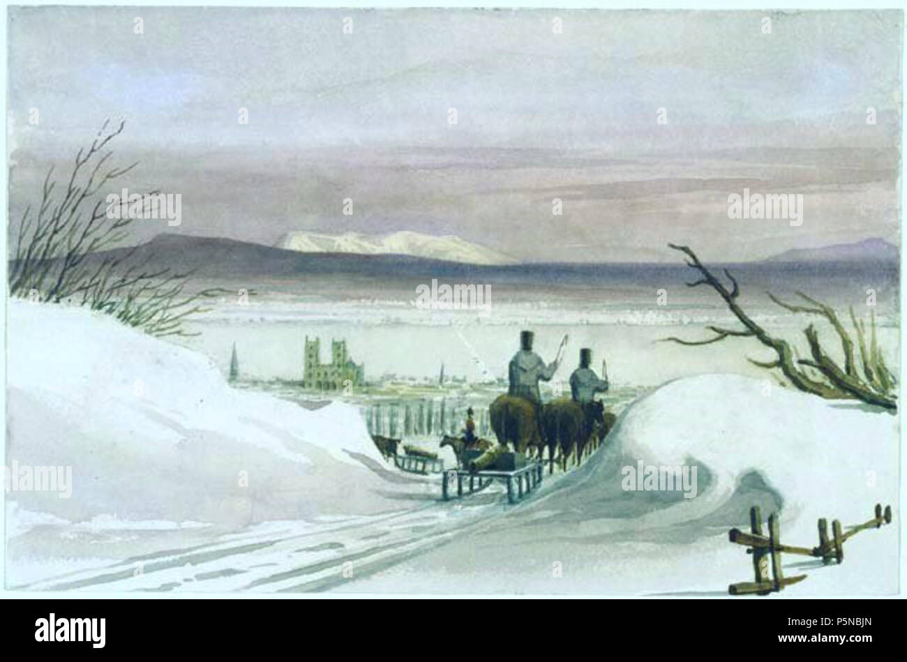 N/A. Inglese: l'artiglieria tornando a Montreal, 1841, acquerello su Grafite su carta intessuta, 16.2 x 24.7 cm Français : retour de l'artillerie à Montréal, 1841, aquarelle sur mine de plomb sur papier vélin, 16,2 x 24,7 cm . 1841. Philip John Bainbridge 141 artiglieria tornando a Montreal, 1841 Foto Stock