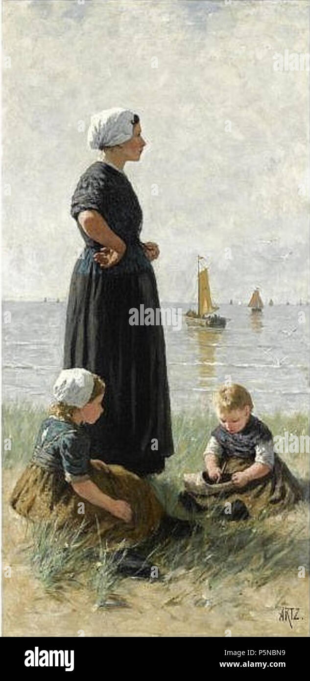N/A. Inglese: guardando le navi tornano . circa 1880. Adolph Artz (1837-1890) nomi alternativi David Adolph Artz costante, David Artz, Adolf Artz, David Adolphe Costante Descrizione Artz pittore olandese, cassetto, printmaker e collettore Data di nascita e morte 18 Dicembre 1837 8 Novembre 1890 Luogo di nascita e di morte La Hague l'Aia periodo di lavoro dal 1855 fino al 1890 sede di lavoro Amsterdam (1855-1864), Zandvoort (1859), Oosterbeek, Parigi (1866-1874), Scozia (Maggio 1869-giugno 1869), Germania (novembre 1869), Inghilterra (giugno 1870), Italia (gennaio 1872), l'Aia (1874-8 novembre 1890) Aut Foto Stock