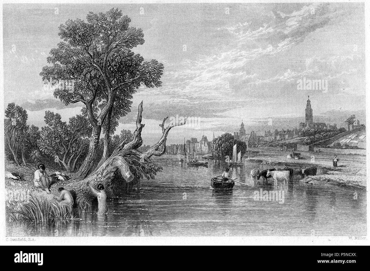 N/A. Dumfries incisione di William Miller dopo C Stanfield, pubblicato in romanzi di Waverley vol IX (Abbotsford Edition). Walter Scott. Edimburgo e Londra: Robert Cadell, Houlston & Stoneman 1842 - 1847 . 1846. William Miller (1796-1882) nomi alternativi William Frederick I Miller; William Frederick, ho Miller Descrizione incisore scozzese Data di nascita e morte 28 Maggio 1796 20 gennaio 1882 Luogo di nascita e morte Edimburgo Sheffield competente controllo : Q2580014 VIAF:75215312 ISNI:0000 0000 6708 7623 ULAN:500003200 LCCN:N82240733 Oxford dict.:18745 WorldCat 486 Dumfries incisione di Wil Foto Stock