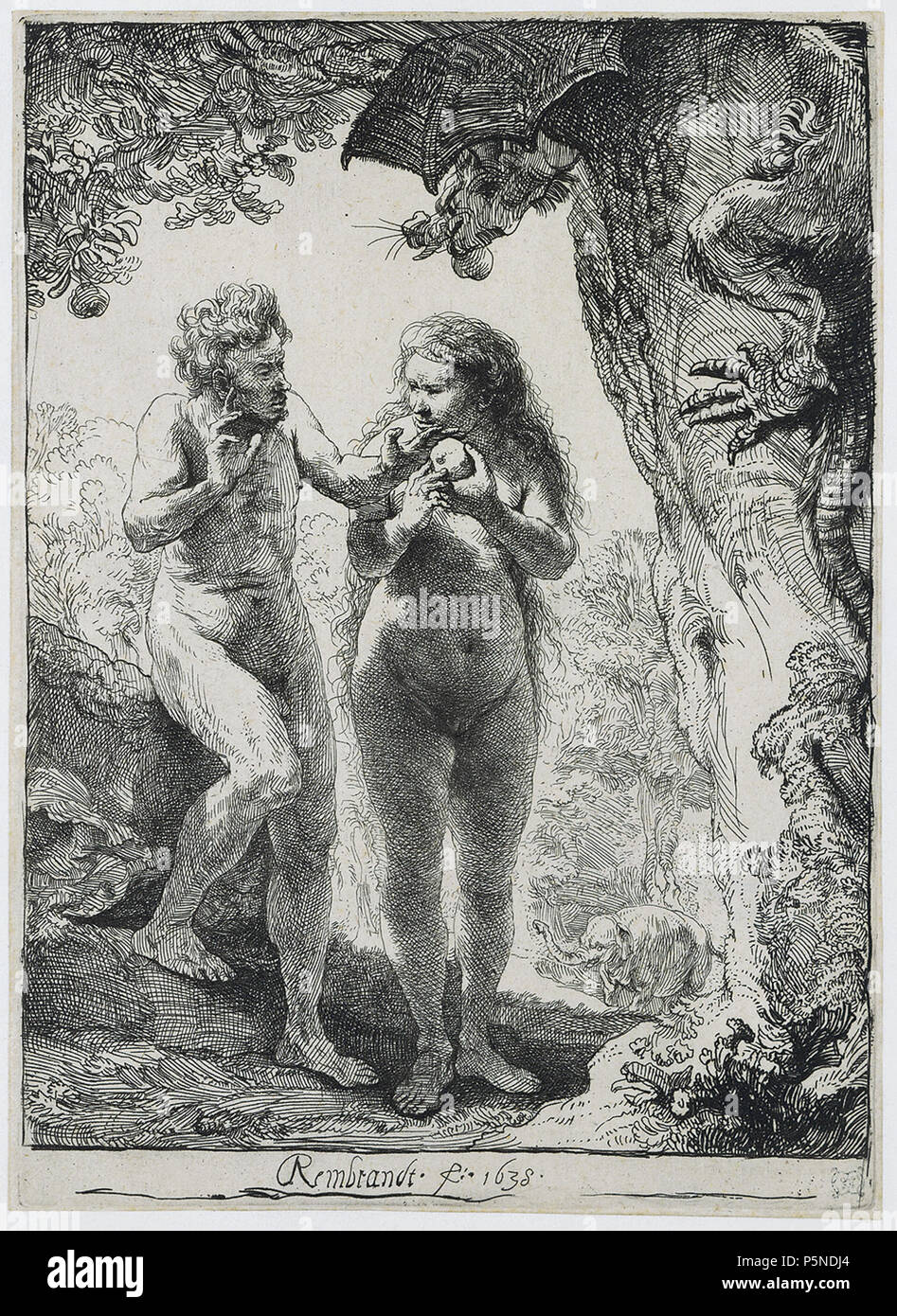 Adamo ed Eva 1638. N/A 158 B028 Rembrandt Foto Stock