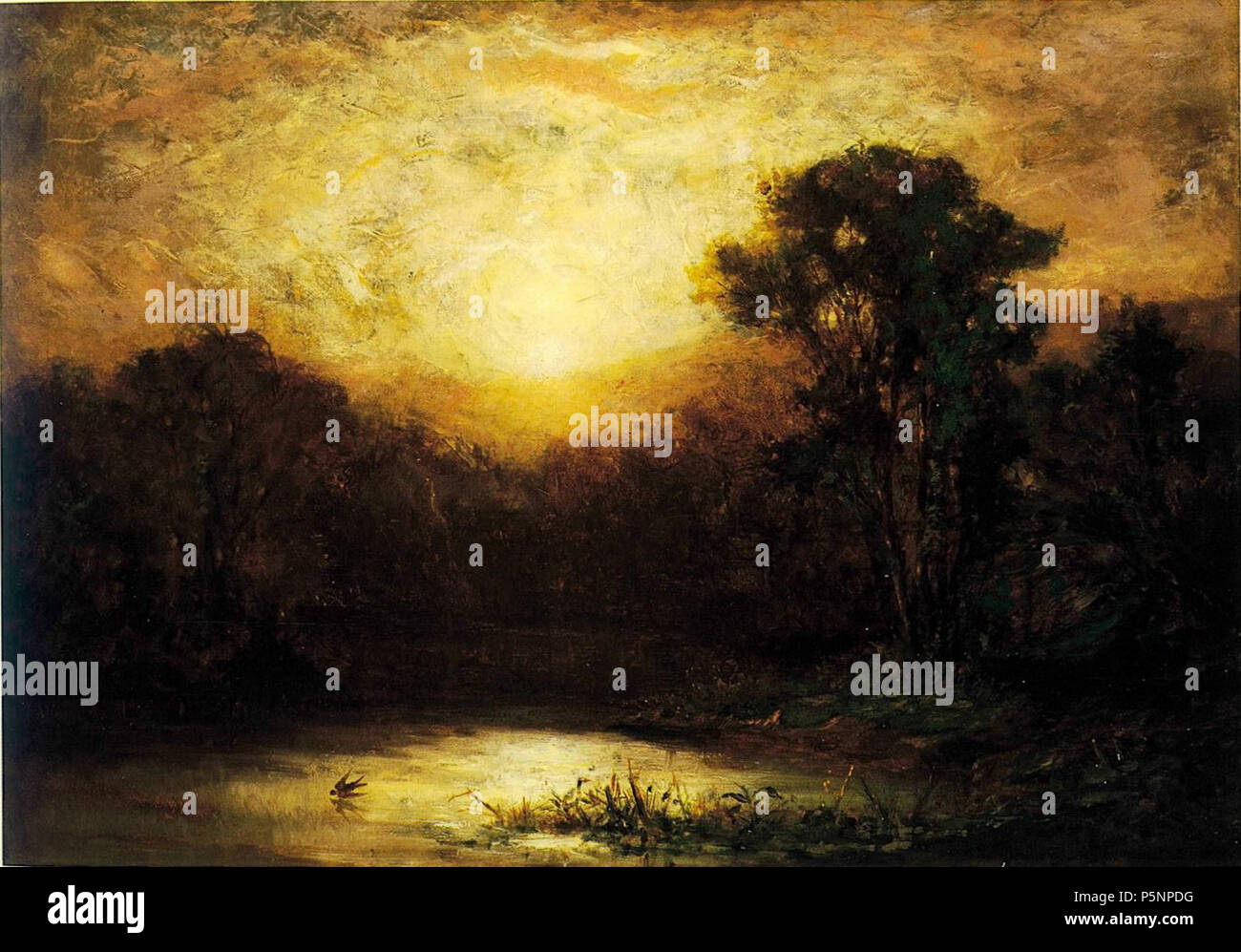N/A. Inglese: tramonto da Edward Mitchell Bannister, c. 1875-80, olio su tela, lo Smithsonian American Art Museum . c. 1875-80. N/A 168 'Sunset" da Edward Mitchell Bannister, c. 1875-80 Foto Stock