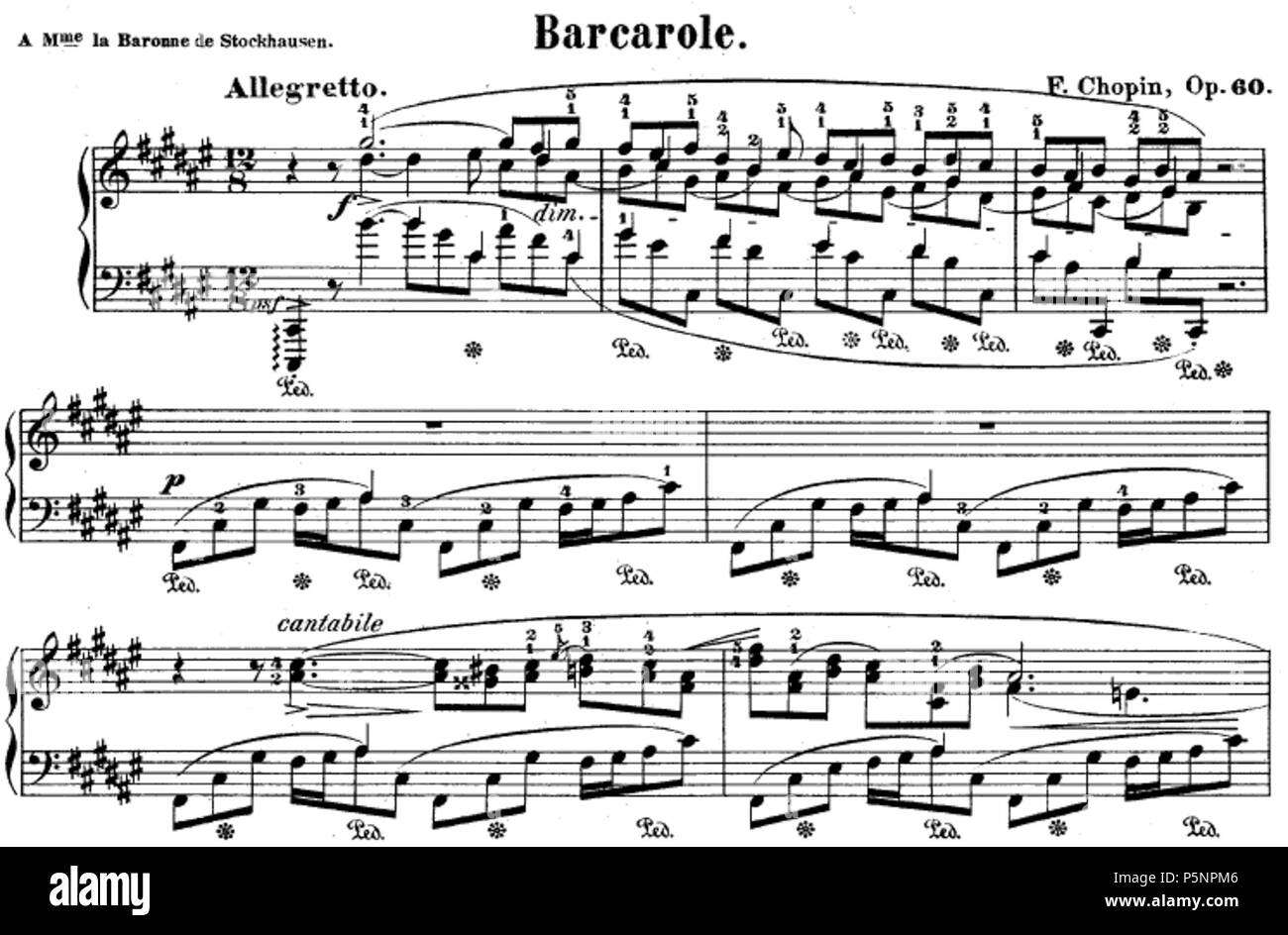 N/A. Inglese: prime barre di punteggio ottenuto da barcarolle di Chopin, pd. Nederlands: Openingsmaten van de barcarolle van chopin, openingsmaten, pd. Français : Prime mesures de la barcarolle de Chopin, pd. 1845. Frédéric Chopin (1810-1849) nomi alternativi Fryderyk Chopin Descrizione musicista polacco Data di nascita e morte 22 Febbraio 1810 / 1 Marzo 1810 17 ottobre 1849 Luogo di nascita e morte elazowa Wola Paris Opera Parigi posizione competente controllo : Q1268 VIAF:71319254 ISNI:0000 0001 2138 5649 LCCN:N79127769 NARA:25341204 NLA:36588280 WorldCat 169 Barcarolle Chopin Foto Stock