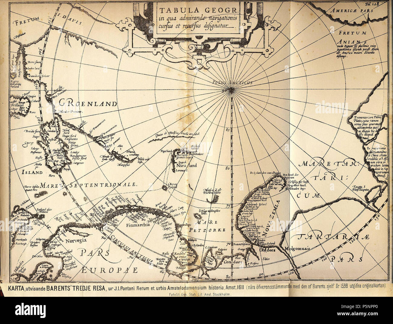 N/A. Inglese: " di Barents terzo viaggio . 1611. J.I. Pontani 170 Mare di Barents terzo viaggio Foto Stock