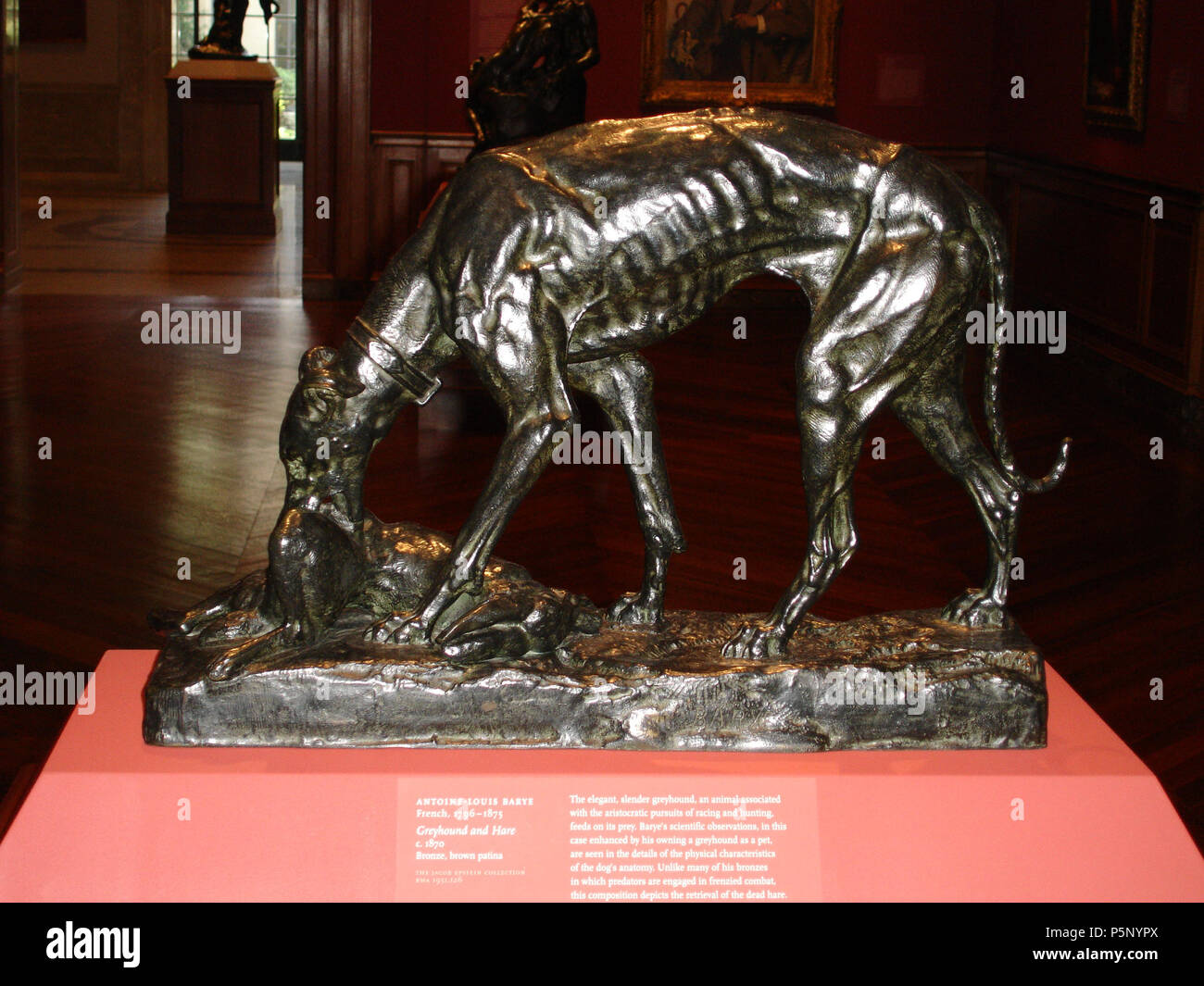 Inglese: Greyhound e lepre 1875. Antoine-Louis Barye (1795-1875) Descrizione pittore francese, scultore e fondatore della data di nascita e morte 24 Settembre 1795 25 Giugno 1875 Luogo di nascita e morte Parigi Parigi sede di lavoro Parigi competente controllo : Q451489 VIAF:71400631 ISNI:0000 0000 8077 7274 ULAN:500007044 LCCN:N83192887 NLA:35479420 WorldCat 174 Barye, Greyhound e lepre Foto Stock
