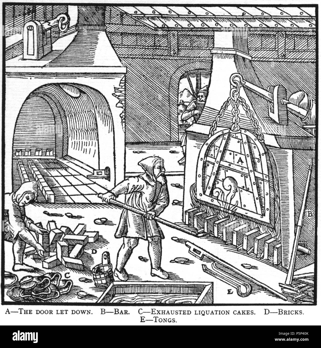 N/A. Xilografia illustrazione da De re metallica di Georgius Agricola. Questo è un 300dpi di scansione dal 1950 Dover edizione del 1913 Hoover traduzione del 1556 riferimento. Il dover edition ha dimensioni leggermente più ridotte di stampe di Hoover (che è un libro raro). Le xilografie sono stati ricreati per il 1913 la stampa. Nomi di file (tranne che per la pagina del titolo) indicano il capitolo (2, 3, 5, ecc.) seguita da il numero sequenziale della figura. 2 maggio 2005, 06:55:48. Il costo totale di proprietà (PARLA) 222 Prenota11-12 Foto Stock