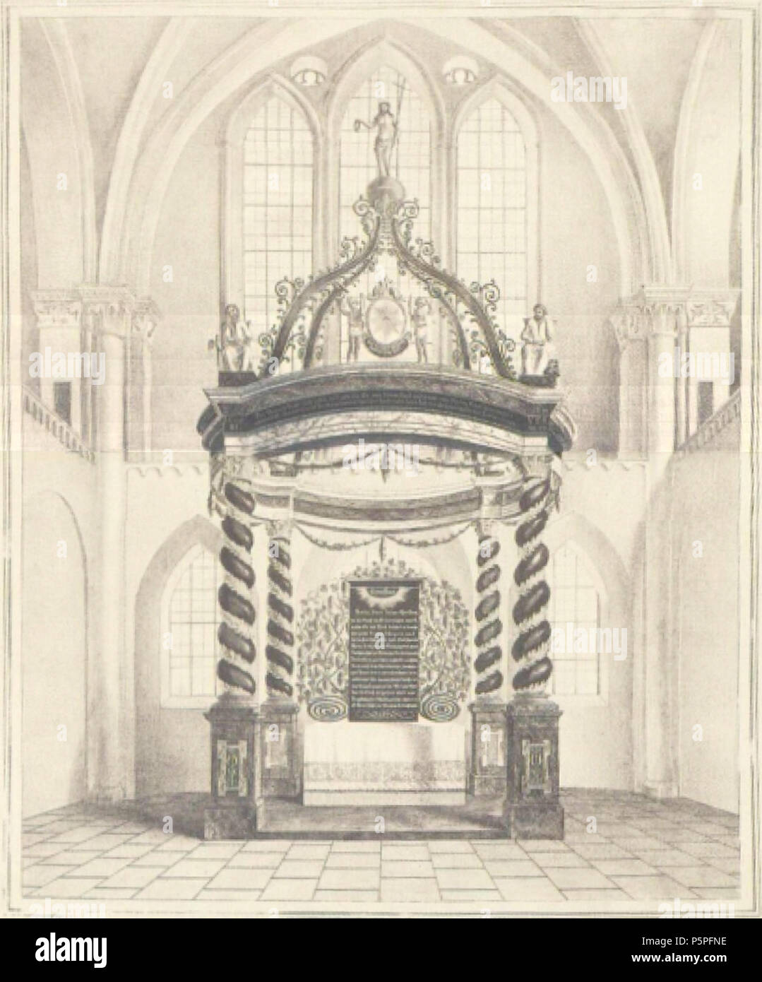 N/A. Il Coro della Cattedrale di Brema nel 1828, con il baldacchino barocco altare . 18208, scansione 2015-11-13. Gerhard Meyer / scansione e caricare Ulamm (PARLA) 234 Bremer Baldachinaltar Foto Stock