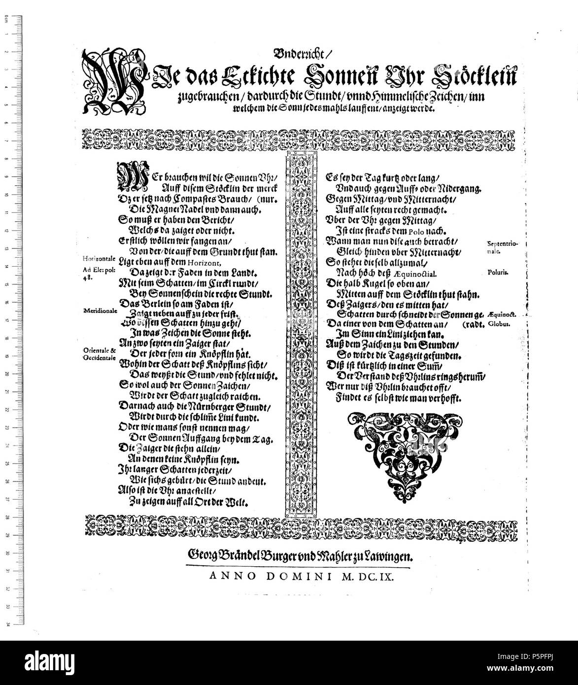 234 Brentel Eckichtes Sonnen Uhr Stöcklein 001 Foto Stock