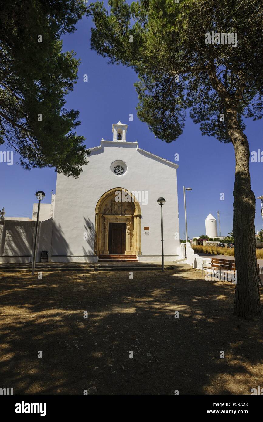 Sant Pere Nou - Antigua Ermita de Fora Vila -, siglo XVIII, Alaior Menorca, Islas Baleares, España, Europa. Foto Stock