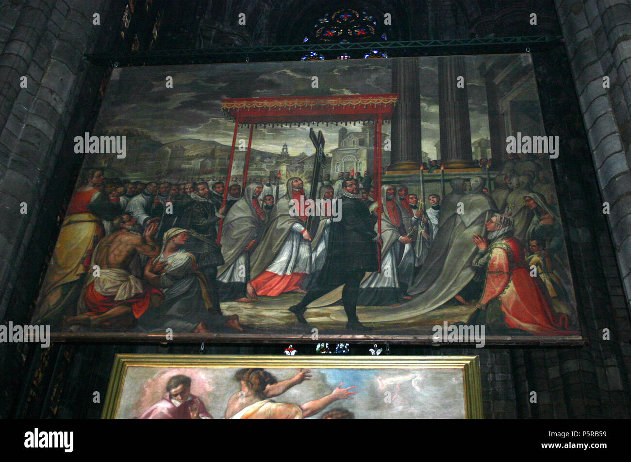 N/A. Italiano: il Duomo di Milano, "quadroni di San Carlo'. Transetto sinistro, campata 15. Fiammenghino, '<San Carlo Borromeo> si inteine reca in processione con il santo chiodo" [1602]. Foto di Giovanni dall'Orto, 6-12-2007. Inglese: Duomo di Milano, Italia. "Quadroni di San Carlo". Fiammenghino, 'Saint Charles va in processione con il Santo Chiodo" [1602]. Foto di Giovanni dall'Orto, 6 dicembre 2007. N/A 37 3369 - Milano Duomo - Fiammenghino, Si inteine reca in processione con il santo chiodo (1602) - Foto Giovanni dall'Orto, 6-dic-2007 Foto Stock