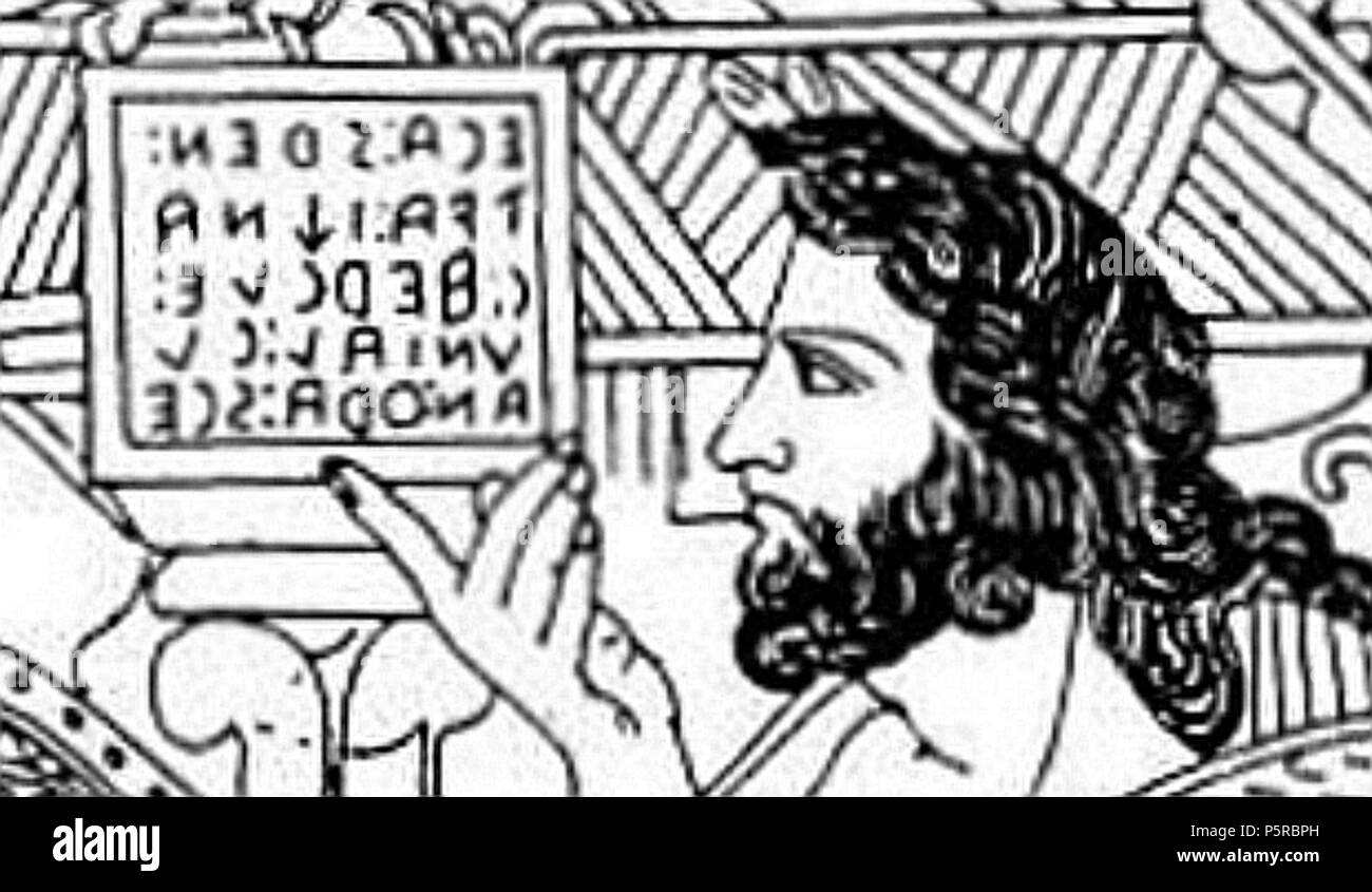 N/A. Deutsch: Bronzespiegel von Volterra (Archäologisches Nationalmuseum Florenz) Originalbeschreibung der Quelle: "Uni che allatta il Hercle adulto nella parte anteriore della divina testimoni. Specchio etrusco di Volterra in Firenze, Museo Archeologico Nazionale." . Del IV secolo A.C. Sconosciuto 241 Bronzespiegel von Volterra - Dettaglio 1 Foto Stock