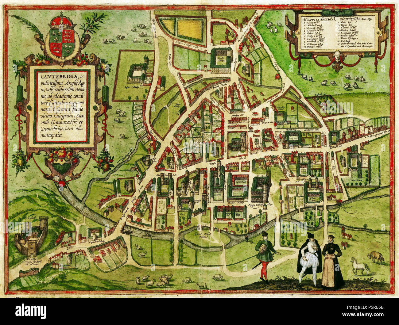 Na Inglese Mappa Di Cambridge Datato 1575 Lepigrafe