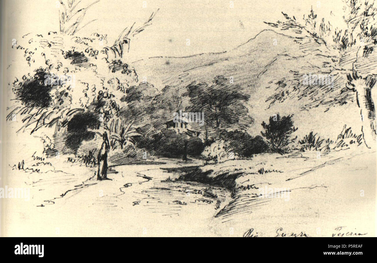 N/A. Spagnolo: Rio Guaire fabrica de teja. 1853. Camille Pissarro (1830-1903) nomi alternativi Camille Jacob Pissarro, Camille-Abraham-Jacob Pissarro Descrizione del pittore franco-danese, artista e viaggiatore Data di nascita e morte 10 Luglio 1830 13 Novembre 1903 Luogo di nascita e morte di Charlotte Amalie Paris Posizione Lavoro Parigi, Pontoise (1872-1882), Osny (dicembre 1882-....), Louveciennes, Éragny-sur-Oise, Paesi Bassi (1894-1898), Amsterdam (1898) Autorità di controllo : Q134741 VIAF:14775224 ISNI:0000 0001 1021 465X ULAN:500001924 LCCN:N50010995 WGA:PISSARRO, Camille WorldCat 265 Camill Foto Stock