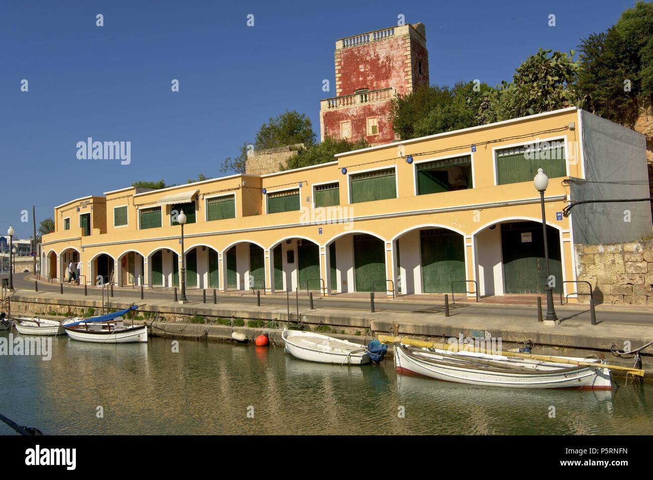 Cofradia de isole Pescadores.Puerto de Ciutadella.Menorca.Reserva de la Bioesfera.Illes Balears.España. Foto Stock