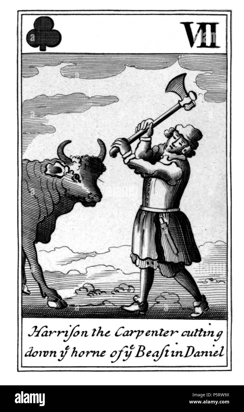 N/A. Inglese: la Figura da note esplicative di un pacco di Cavalier carte da gioco. 7 del club. 1886. Edmund Goldsmid, riproduzioni di anonimo opere originali ca. 1660. 283 Cavalier 7 del club Foto Stock