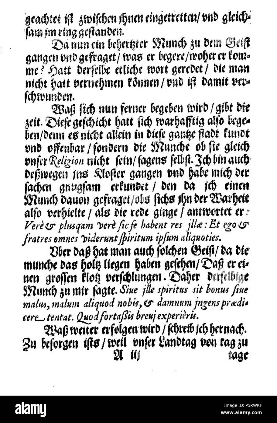 N/A. Von Brodt / das zum Stein worden / Vnd einem Poltergeist / der sich hat hören vnd sehen lassen . 1607. Verleger/Drucker: Brauns, Levin und Heyder, Jakob aus Magdeburg 417 DE 1 000354A 004 Foto Stock