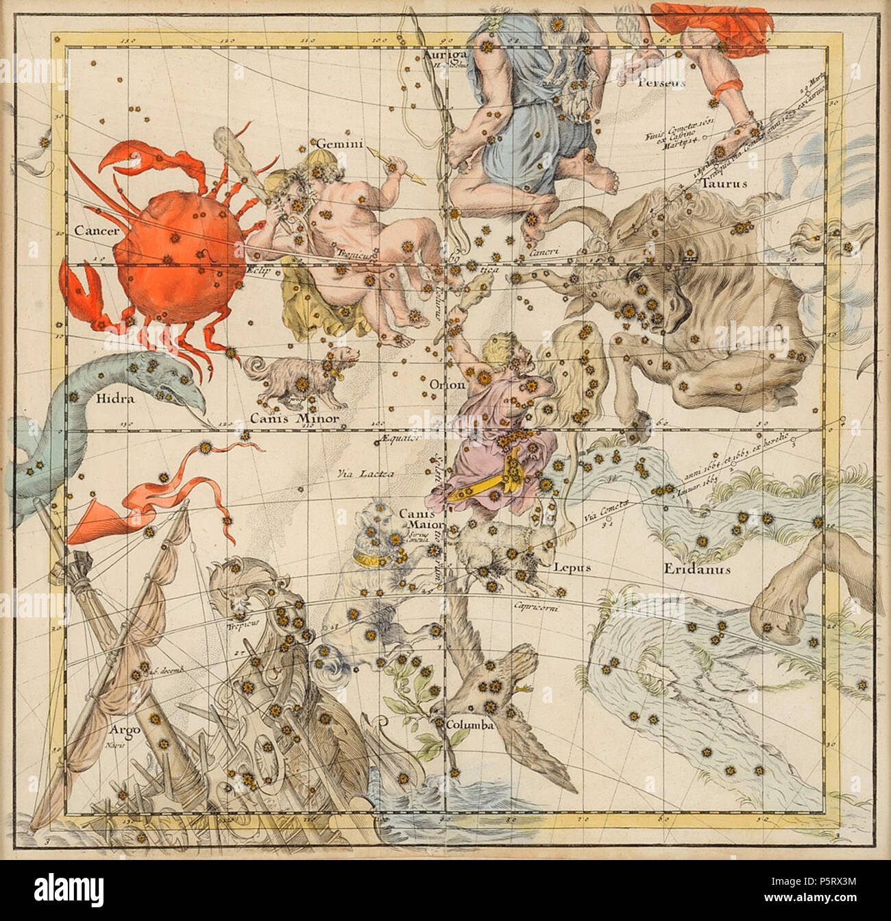 N/A. Vecchia mappa celeste . Data sconosciuta. 285 sconosciuto mappa celeste 04 Foto Stock