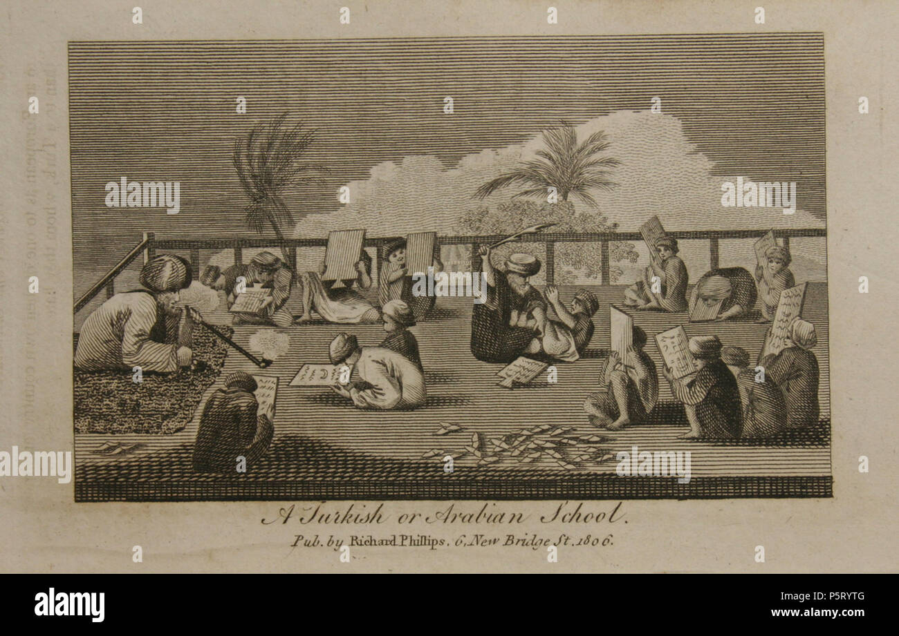 N/A. 'Un bagno turco o scuola araba,' da 'geografia su un piano popolare', da Rev J. Goldsmith, pubblicato da Richard Phillips, London, 1811 Fonte: ebay, Gen. 2008 . 1811. Rev J. Goldsmith, pubblicato da Richard Phillips 47 un bagno turco o scuola araba Foto Stock