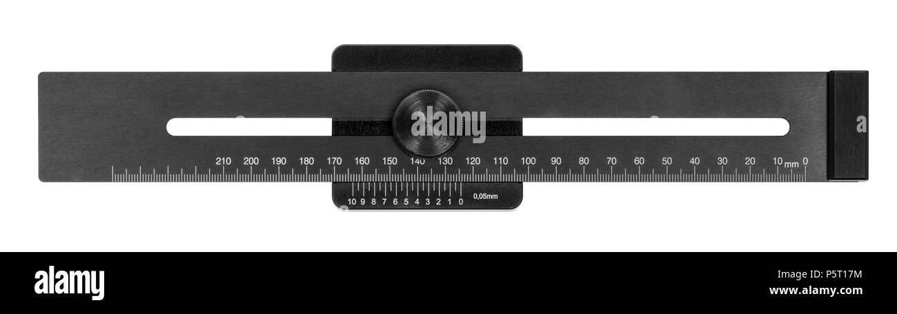Contrassegno nero manometro isolato nel retro bianco Foto Stock