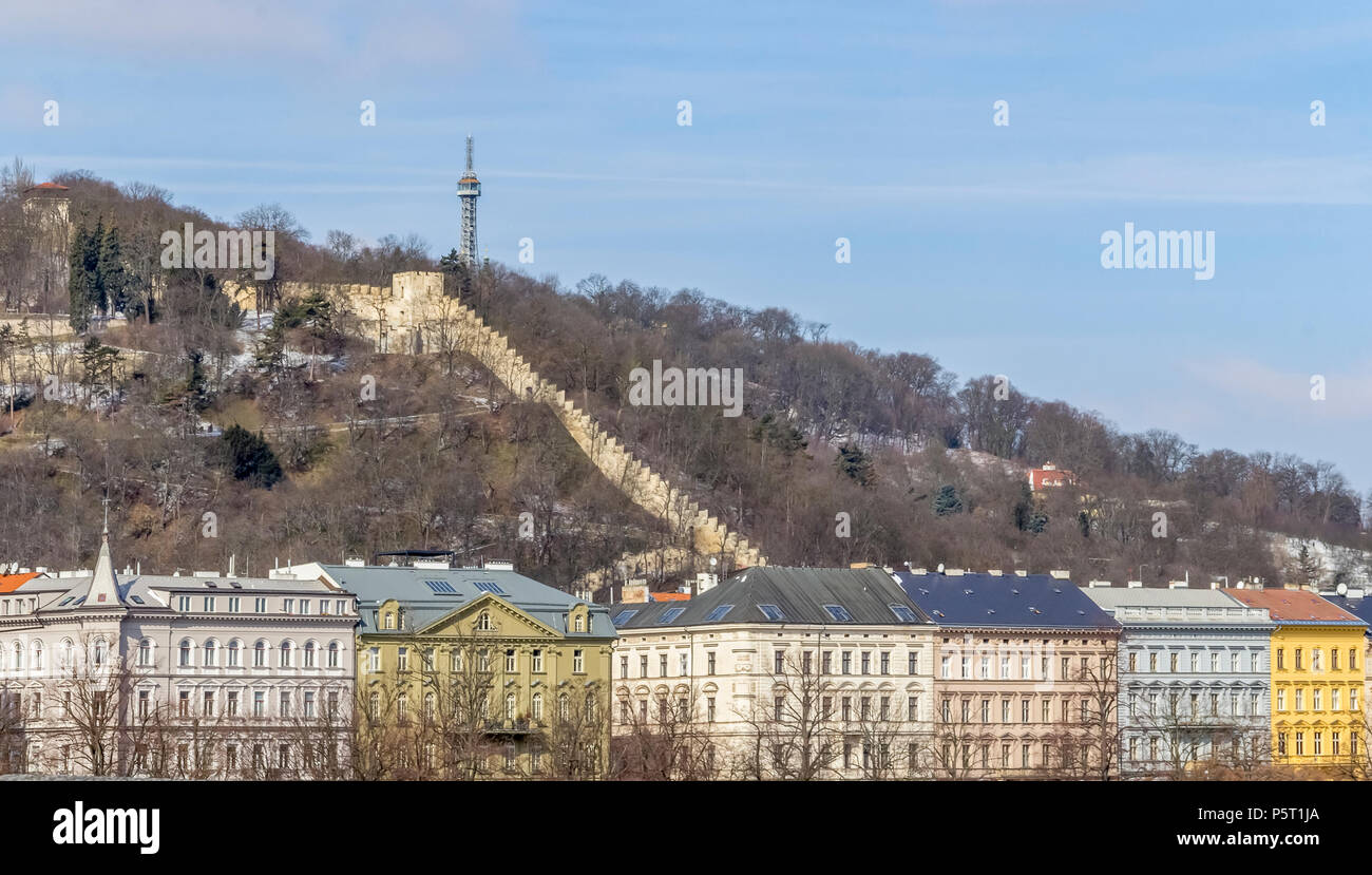 Impressione della capitale ceca denominato Praga in inverno Foto Stock