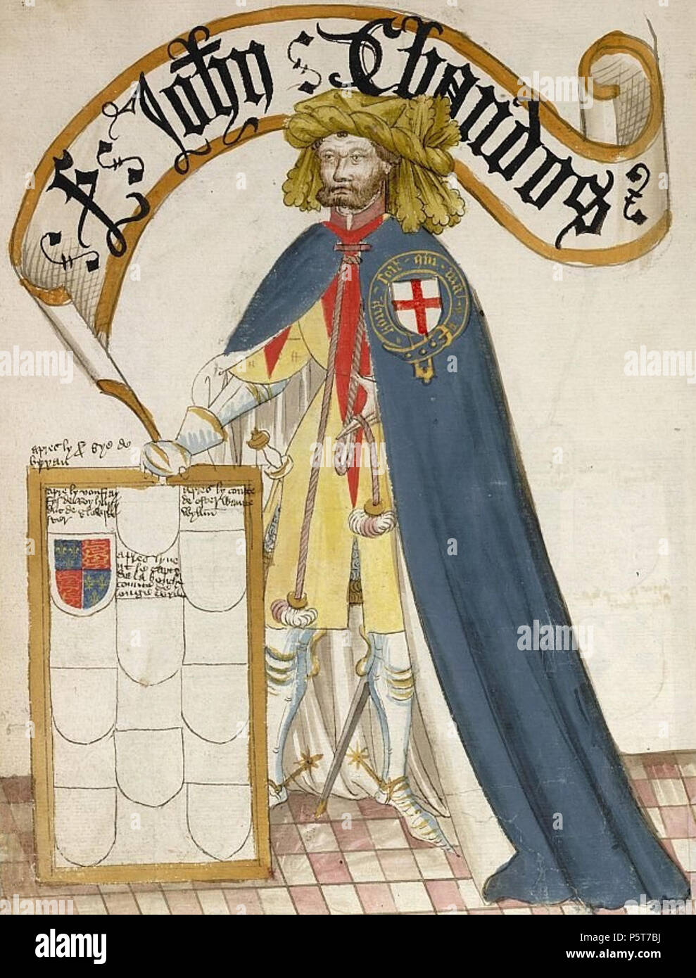 N/A. Inglese: Giovanni Chandos KG da Bruges Garter Prenota, 1430/1440, BL Stowe 594 . 1430/1440. Foto British Library; dipinta da o per William Bruges 324 Chandos 1430 Foto Stock