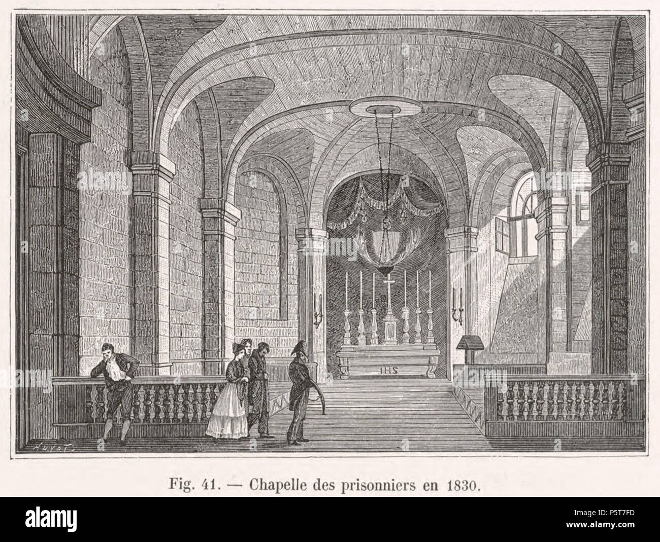 Chapelle des Prisonniers en 1830 . L' prisonners cappella nel 1830, si trova vicino al Palais de Justice. - Dite Chapelle des Girondins, Conciergerie. Tra il 1875 e il 1882. N/A 324 Chapelle des Prisonniers en 1830 Foto Stock
