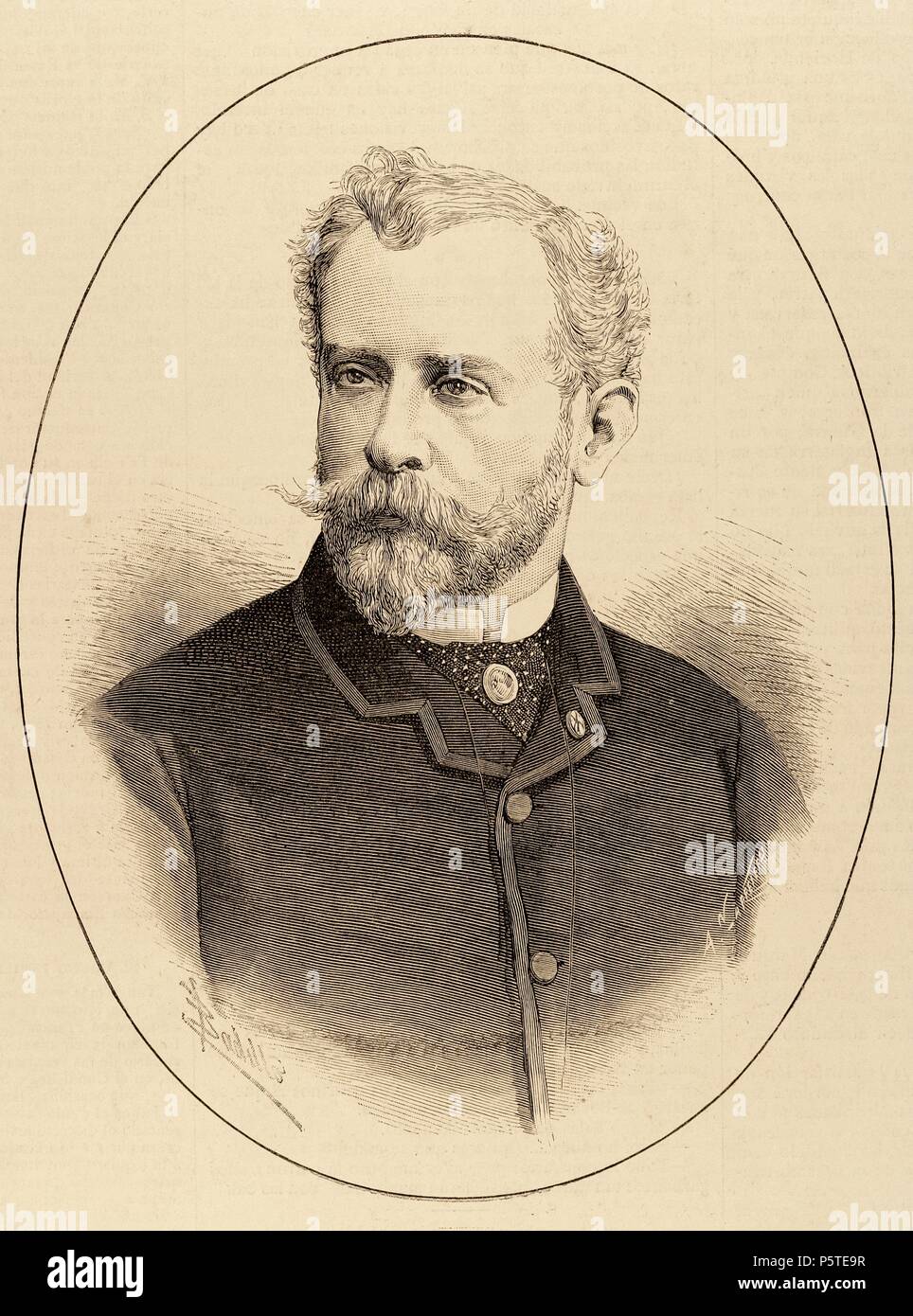 Pierre Paul Cambon (1843-1924). Diplomatico francese. Incisione. Foto Stock