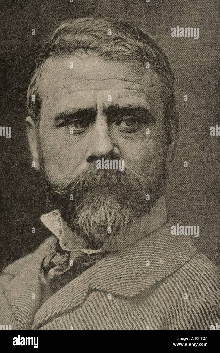 Antonio Cortina (1841-1890). Pittore spagnolo. L'incisione nell'illustrazione iberica, 1888. Foto Stock