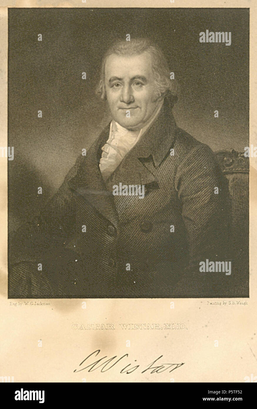 N/A. Inglese: Caspar Wistar (1761-1818), M.D. 1782 (University of Pennsylvania), firmato ritratto . 1800. N/A 280 Caspar Wistar firmato 1800 Ritratto Foto Stock