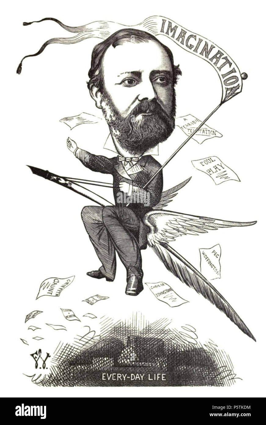 N/A. Inglese: Charles Reade. Qualcosa come un romanziere di Cartoon ritratti e biografie di uomini del giorno . 1873. Illustrator: Federico Waddy (1848-1901) Descrizione artista britannico, scultore, illustratore e caricaturista Data di nascita e morte 1848 30 Settembre 1901 Luogo di nascita di Islington periodo di lavoro 1870s-1901 competente controllo : Q18511856 VIAF:60443987 ISNI:0000 0000 2344 7658 LCCN:N82228416 WorldCat 329 Charles Reade Foto Stock