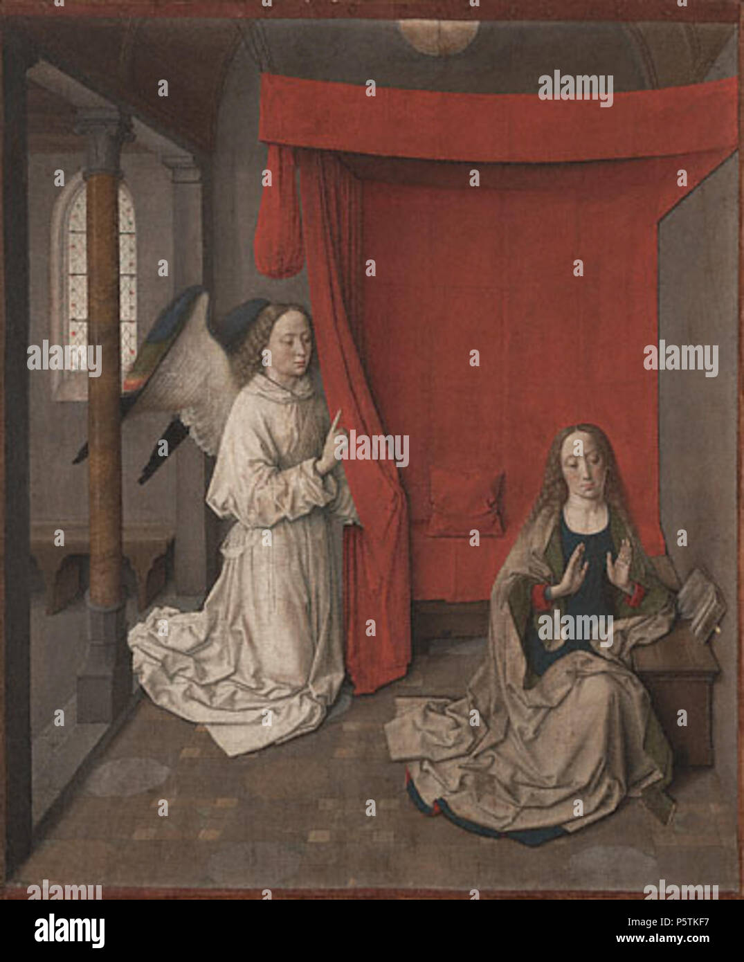 N/A. L' Annunciazione . circa 1450 - 1455. Combattimenti Dieric (circa 1420-1475) nomi alternativi Dierick in combattimento, Dirck in combattimento, Dirk in combattimento, Thierry in combattimento, Meester van de Parel van Brabant, Dieric attacchi il sambuco Descrizione pittore fiammingo e disegnatore Data di nascita e morte circa 1420 6 maggio 1475 Luogo di nascita e morte Haarlem Leuven lavoro periodo dal 1444/1448 fino al 1475 sede di lavoro Leuven competente controllo : Q313561 VIAF:17270527 ISNI:0000 0001 874 7601 ULAN:500024814 LCCN:N91066787 WGA:in combattimento, Dieric il sambuco WorldCat 454 combattimenti Dieric Annunciazione Foto Stock