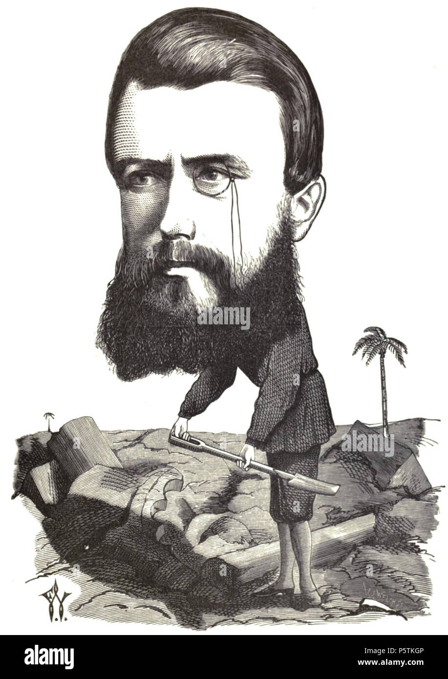 N/A. Inglese: Charles Warren. Gerusalemme recuperato. Da Cartoon ritratti e biografie di uomini del giorno . 1872. Illustrator: Federico Waddy (1848-1901) Descrizione artista britannico, scultore, illustratore e caricaturista Data di nascita e morte 1848 30 Settembre 1901 Luogo di nascita di Islington periodo di lavoro 1870s-1901 competente controllo : Q18511856 VIAF:60443987 ISNI:0000 0000 2344 7658 LCCN:N82228416 WorldCat 329 Charles Warren (Waddy, 1872). Foto Stock