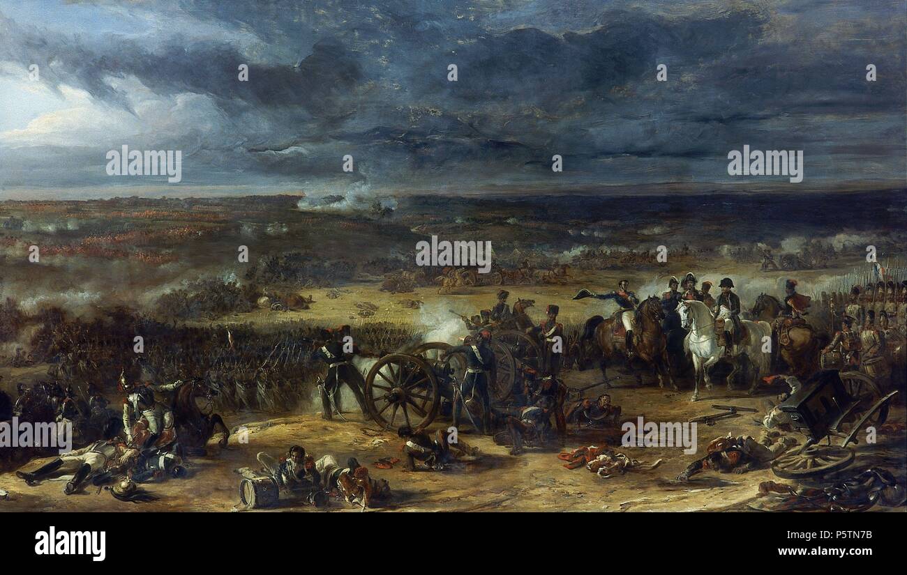 LA BATALLA DE WATERLOO - SIGLO XIX. Autore: Henri Félix Emmanuel Philippoteaux (1815-1884). Posizione: MUSEO WELLINGTON / ASPLEY House, Londra, Inghilterra. Foto Stock