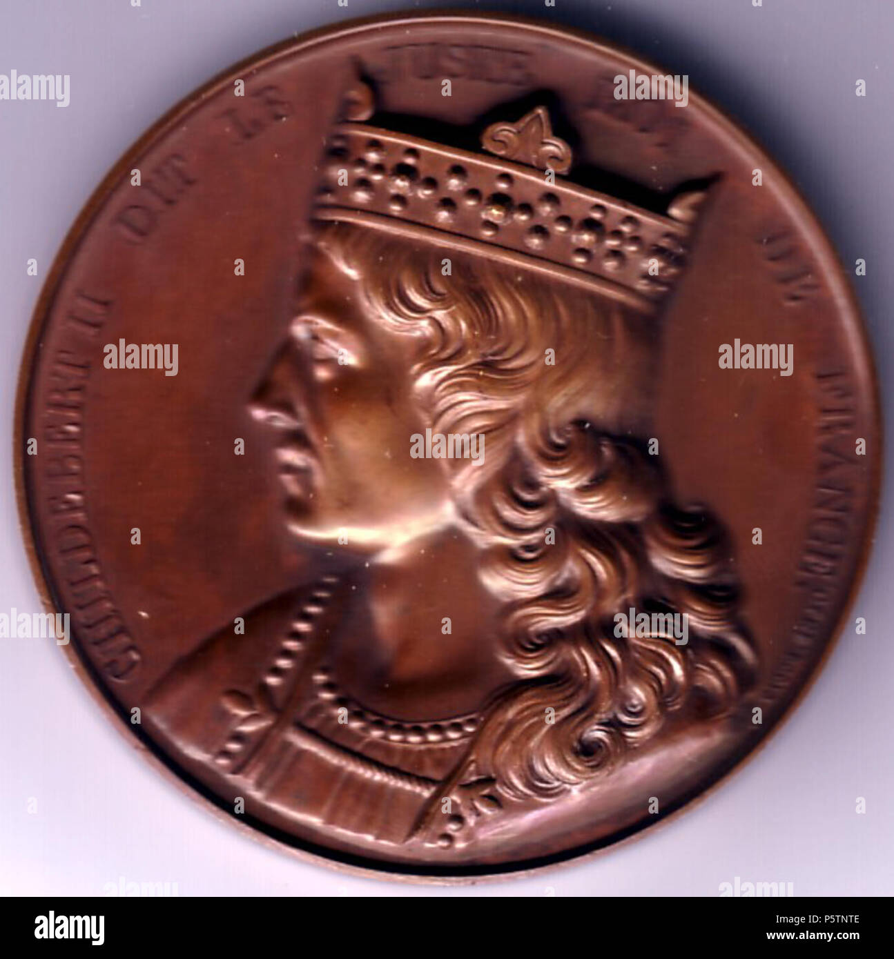 N/A. Childebert III, roi de Bourgogne et Neustrie et de Clotilde . 711. Questo file è privo di informazioni sull'autore. 338 Childebert II Foto Stock