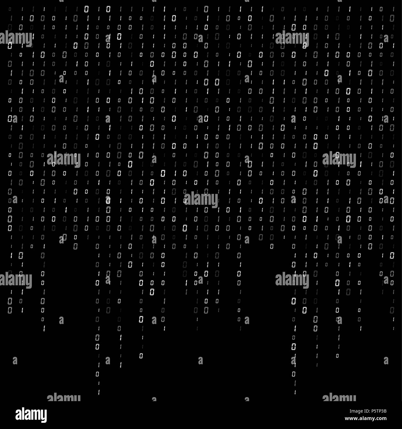 Il codice binario del flusso dati in background design vettoriali Illustrazione Vettoriale