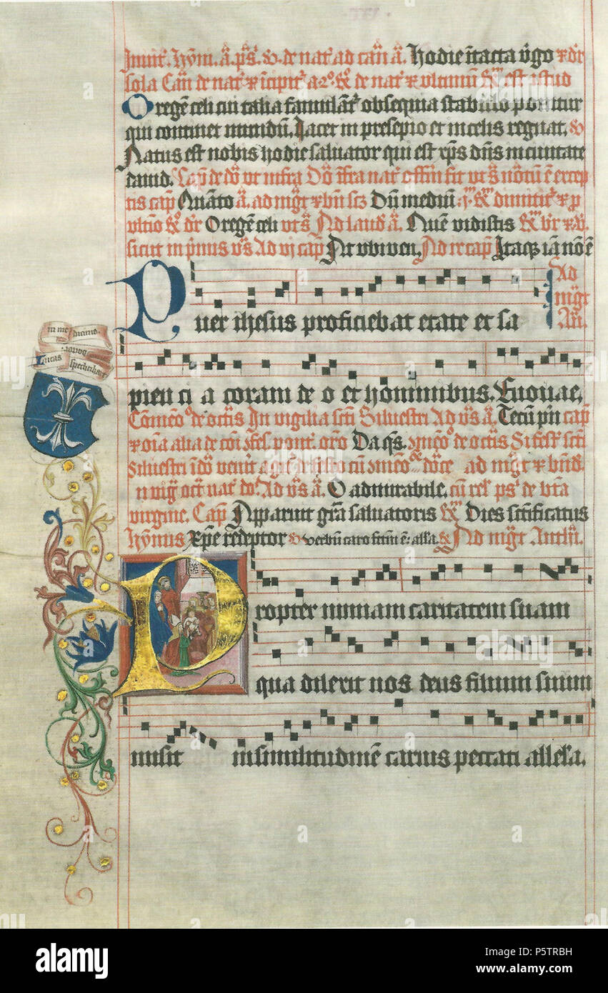 N/A. Wappen des Dr. med. Lukas Spechtshart (des Jüngeren) im Chorbuch Lorcher Cod. mus. fol. 63, il beato 31v der WLB STOCCARDA . Dicembre 1511. Sconosciuto 342 Chorbuch spechtshart Foto Stock